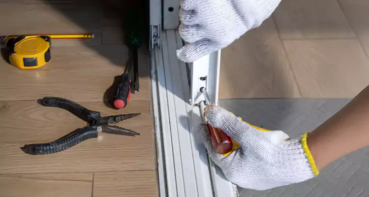 Backyard Sliding Door Track Repair in Riviera Beach, FL